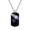 Stainless Steel Constellation Tag Pendant Necklace with Box Chains ZODI-PW0006-01G-1