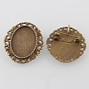 Vintage Alloy Brooch Cabochon Bezel Settings X-PALLOY-O038-30AB-NF-1