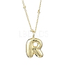1Pc Initial Letter Brass Pendant Necklaces NJEW-YW0001-24R-1