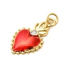 Brass Micro Pave Cubic Zirconia Pendants KK-P303-15A-G-2