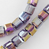 Electroplate Glass Beads Strands LS-EGLA-R030-6x6mm-09-1
