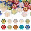 30Pcs Baking Paint and Golden Metal Enlaced Glass Beads DGLA-TA0001-54-1
