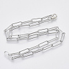 Brass Round Oval Paperclip Chain Necklace Making MAK-S072-05A-P-2