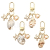 Electroplate Spiral Shell Pendant Decorations HJEW-YW00240-01-2