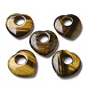 Natural Tiger Eye Hollow Pendants G-C167-06G-1