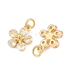 Brass Pave Cubic Zirconia Charms KK-Q085-14G-2