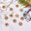 24Pcs 6 Colors Faceted Glass Pendants GLAA-SZ0001-90-6