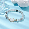 8mm Round Natural Cloudy Quartz Beaded Stretch Bracelets BJEW-JB10572-2