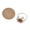 Planet Natural Tiger Eye Finger Rings RJEW-TA00165-01-3