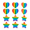 12Pcs 2 Style Plastic Stripe Pendants KY-YS0001-03-2