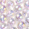UV Plating Transparent Rainbow Iridescent Acrylic Beads OACR-F004-01B-1