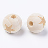 Unfinished Natural Wood European Beads WOOD-S057-004A-2
