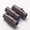 Brass Locking Tube Magnetic Clasps KK-MC078-B-1