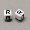 Large Hole Acrylic Letter European Beads SACR-Q103-6mm-01R-2