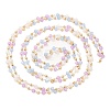 Faceted Rondelle Glass & Round 304 Stainless Steel Beaded Chains CHS-G026-01KCG-03-3