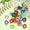 Rainbow Color Plated Acrylic Linking Rings PACR-CJC0001-03-6