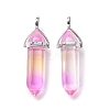 Faceted Bullet Glass Pointed Pendants KK-E282-01P-03-2