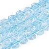 Transparent Crackle Glass Beads Strands GLAA-Q108-03A-09-1