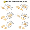 30 Sets 6 Styles 304 Stainless Steel Box Clasps STAS-DC0009-61-2