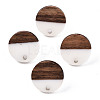 Opaque Resin & Walnut Wood Stud Earring Findings X-MAK-N032-008A-B06-1