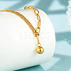 Stainless Steel Round Ball Pendant Necklace NJEW-D054-03G-1
