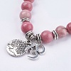 Natural Rhodochrosite Wrap Bracelets BJEW-E329-06C-4