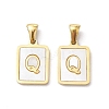 Ion Plating(IP) 304 Stainless Steel Pave Shell Pendants STAS-G327-01G-Q-1