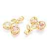 Brass Micro Pave Cubic Zirconia Charms X-KK-N254-227G-2