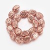 Electroplated Natural Lava Rock Beads Strands G-P400-11-2