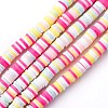 Handmade Polymer Clay Beads Strands CLAY-R089-6mm-T02B-05-1