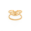Ion Plating(IP) 304 Stainless Steel Open Pad Ring Cabochon Settings STAS-S119-157G-1