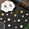 48Pcs 8 Style Flower Brass Bead Caps Sets KK-BBC0021-16-3