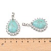 Synthetic Turquoise & Rhinestone Pendants G-K338-31P-06-3