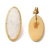 Ion Plating(IP) 304 Stainless Steel Oval Stud Earrings EJEW-C114-13A-G-1