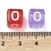 Spray Painted Transparent Acrylic Beads MACR-K365-07O-3