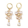 Bowknot Rack Plating Golden Brass Dangle Leverback Earrings EJEW-A030-05G-01-1