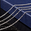 Nickel Free Silver Color Plated Brass Chain Necklaces X-SW028-S-5