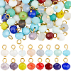 100Pcs Electroplate Imitation Jade Glass Charms PALLOY-BM00005-1