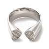 Brass Micro Pave Cubic Zirconia Open Cuff Rings RJEW-P098-13P-2