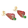 Aluminum Glass Dangle Stud Earrings EJEW-JE06582-5