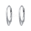 Rhodium Plated 925 Sterling Silver Leverback Earrings X-STER-K168-022P-1