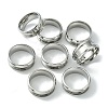 201 Stainless Steel Grooved Finger Ring Settings STAS-TAC0001-10A-P-3