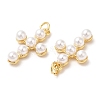 Brass Plastic Imitation Pearls Pendants KK-Q775-23G-2
