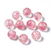 Handmade Luminous Inner Flower Lampwork Beads LAMP-TD001-8mm-03-01-2