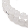 Natural Dyed Blue Lace Agate Beads Double strand Stretch Bracelets BJEW-JB13065-01-3