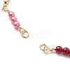 Brass & Round ABS Imitation Pearl Beaded Chain Bracelet Making AJEW-JB01150-24-2