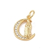 Brass Micro Pave Clear Cubic Zirconia Charms KK-E111-32D-G-1