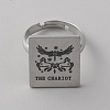 Stainless Steel Tarot Card Adjustable Ring for Women RJEW-WH0001-018P-02-1