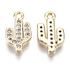 Brass Micro Clear Cubic Zirconia Charms KK-R116-033-NF-2