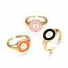 Brass Enamel Cuff Rings RJEW-N035-024-NF-2